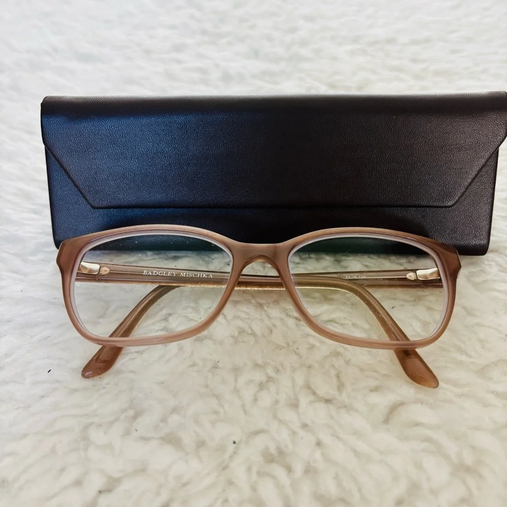 Badgley Mischka Brown w/ glittery sides Glasses Frame Only with Black Case